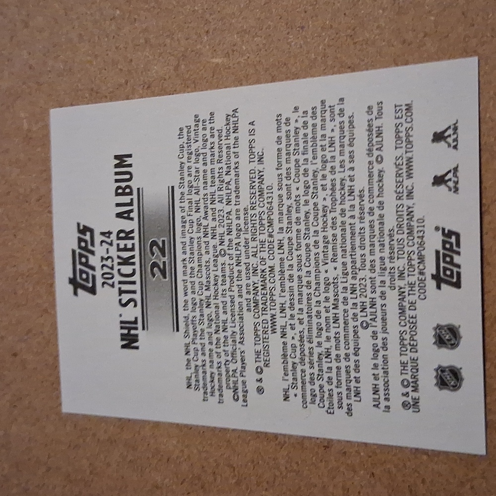 Matias Maccelli Rookie Trading Card + Sticker - Picture 2 of 8
